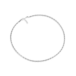 Silver-Tone Twisted Rope Chain Choker Necklace