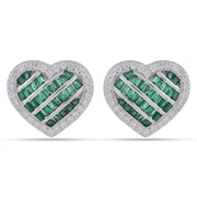 Emerald Heart Halo Jewelry Set