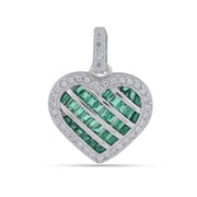 Emerald Heart Halo Jewelry Set