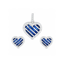 Blue Heart Halo Jewelry Set