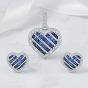 Blue Heart Halo Jewelry Set