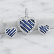 Blue Heart Halo Jewelry Set