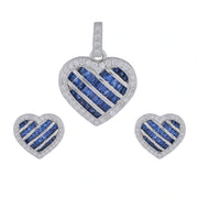 Blue Heart Halo Jewelry Set