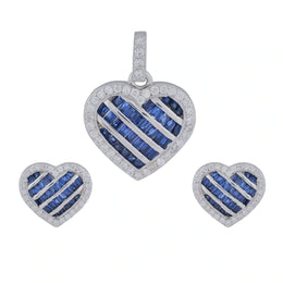 Blue Heart Halo Jewelry Set