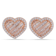 Rose Heart Baguette Jewelry Set