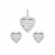 Crystal Heart Halo Jewelry Set