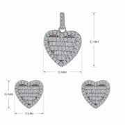 Crystal Heart Halo Jewelry Set