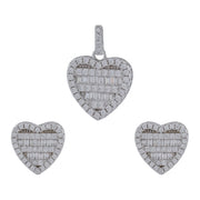 Crystal Heart Halo Jewelry Set
