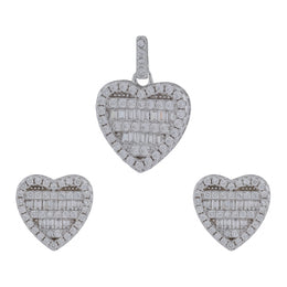 Crystal Heart Halo Jewelry Set