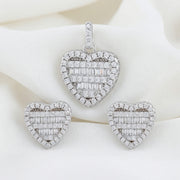 Crystal Heart Halo Jewelry Set