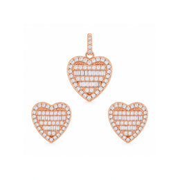 Rose Heart Crystal Jewelry Set