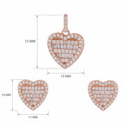 Rose Heart Crystal Jewelry Set