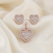 Rose Heart Crystal Jewelry Set