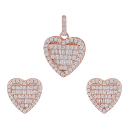 Rose Heart Crystal Jewelry Set