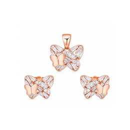 Rose Butterfly Crystal Set