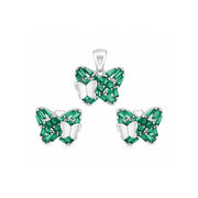 Emerald Butterfly Jewelry Set