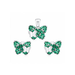 Emerald Butterfly Jewelry Set