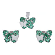 Emerald Butterfly Jewelry Set