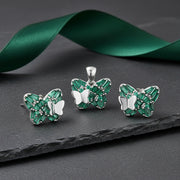 Emerald Butterfly Jewelry Set