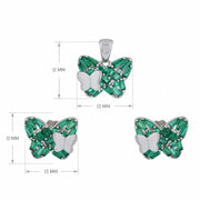 Emerald Butterfly Jewelry Set