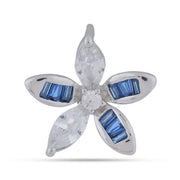 Blue Crystal Floral Studs