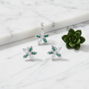 Emerald Blossom Crystal Studs