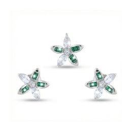 Emerald Blossom Crystal Studs