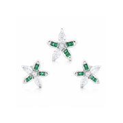 Emerald Blossom Crystal Studs