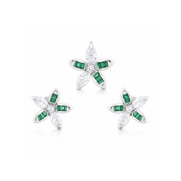 Emerald Blossom Crystal Studs