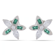 Emerald Blossom Crystal Studs
