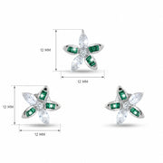 Emerald Blossom Crystal Studs