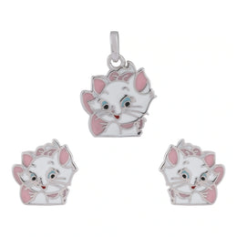 Pink Kitty Charm Jewelry Set