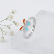 Pastel Butterfly Adjustable Ring