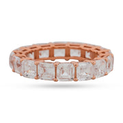 Asscher Cut Pavé Eternity Ring - Rose Gold 925 Silver