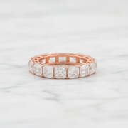 Asscher Cut Pavé Eternity Ring - Rose Gold 925 Silver
