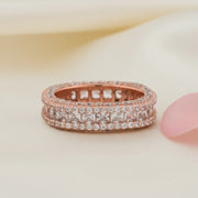 Rose Gold Crystal Eternity Ring