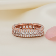 Rose Gold-Plated 925 Sterling Silver Grandeur Eternity Ring