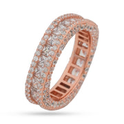 Rose Gold-Plated 925 Sterling Silver Grandeur Eternity Ring
