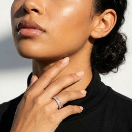 Rose Gold-Plated 925 Sterling Silver Grandeur Eternity Ring