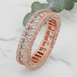 Rose Gold-Plated 925 Sterling Silver Grandeur Eternity Ring