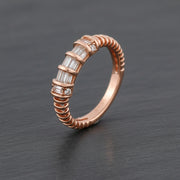 Rose Gold Baguette Band Ring