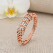 Rose Gold Baguette Band Ring