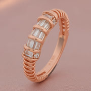 Rose Gold Baguette Band Ring
