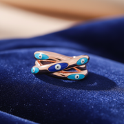 Rose Gold Plated Evil Eye Intertwined 925 Silver Ring