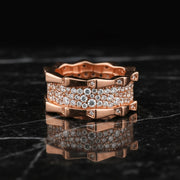 Rose Gold Crystal Band Ring