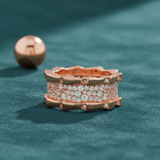 Pave Radiance Sterling Silver Wide Band Ring (Rose Gold)