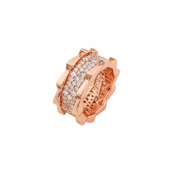 Rose Gold Crystal Band Ring