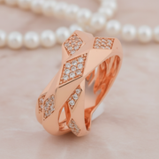 Architectonic Pavé Crossover Ring