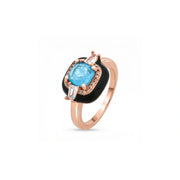 Blue Crystal Halo Ring