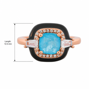 Blue Crystal Halo Ring